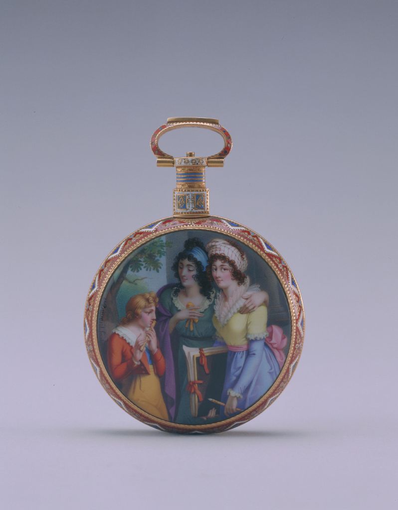 图片[2]-Copper gilded enamel pocket watch with flute pattern-China Archive